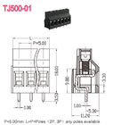 Μαύρος τελικός φραγμός PCB πισσών 5.0mm με 300V 10A TJ500 - 01